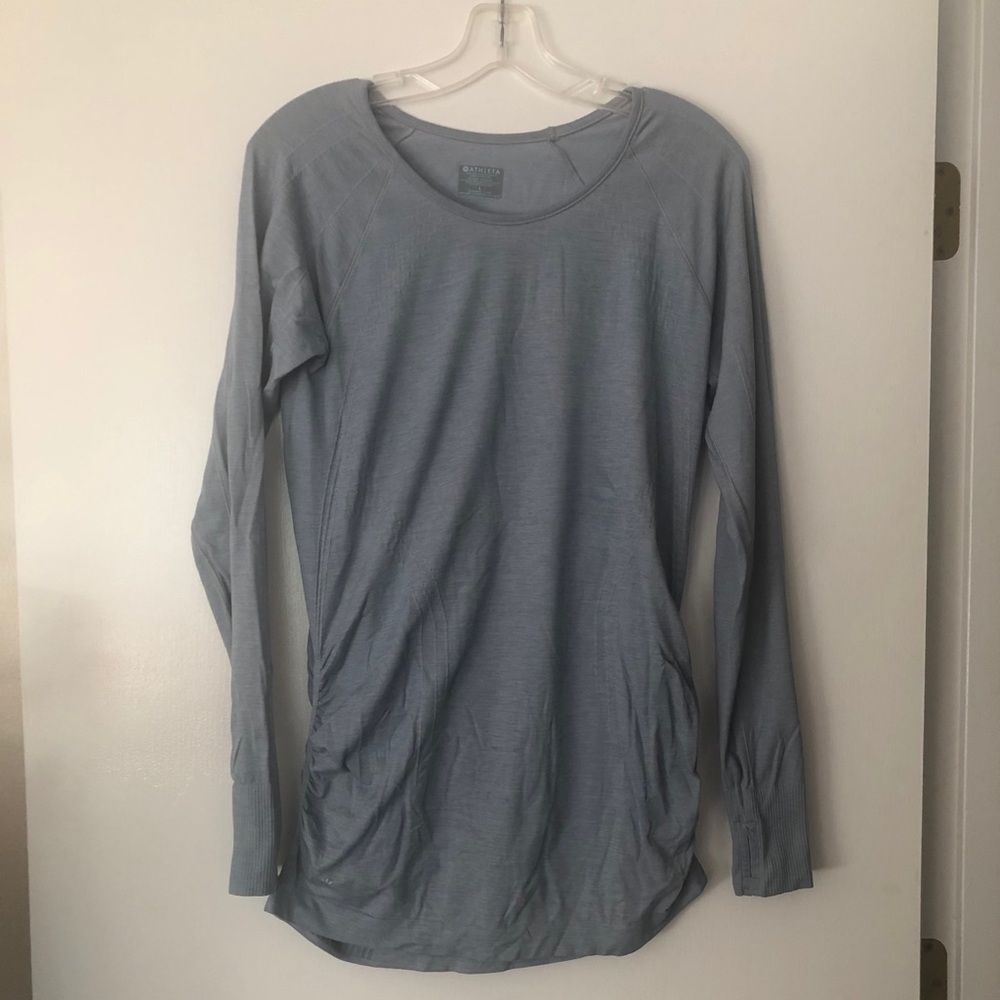 Blue-gray Athleta Long Sleeve Top